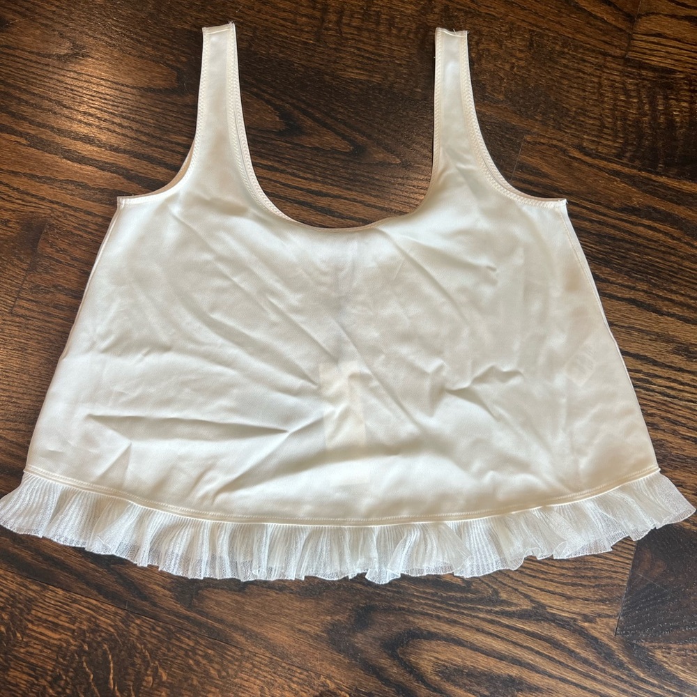 Elizabeth and James Cream Camisole with Ruffle Hem